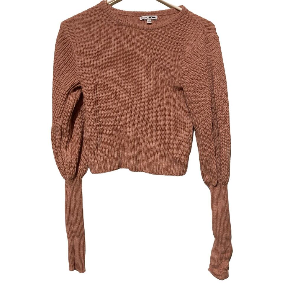Pink Knit Cropped Sweater - Picture 4 of 5